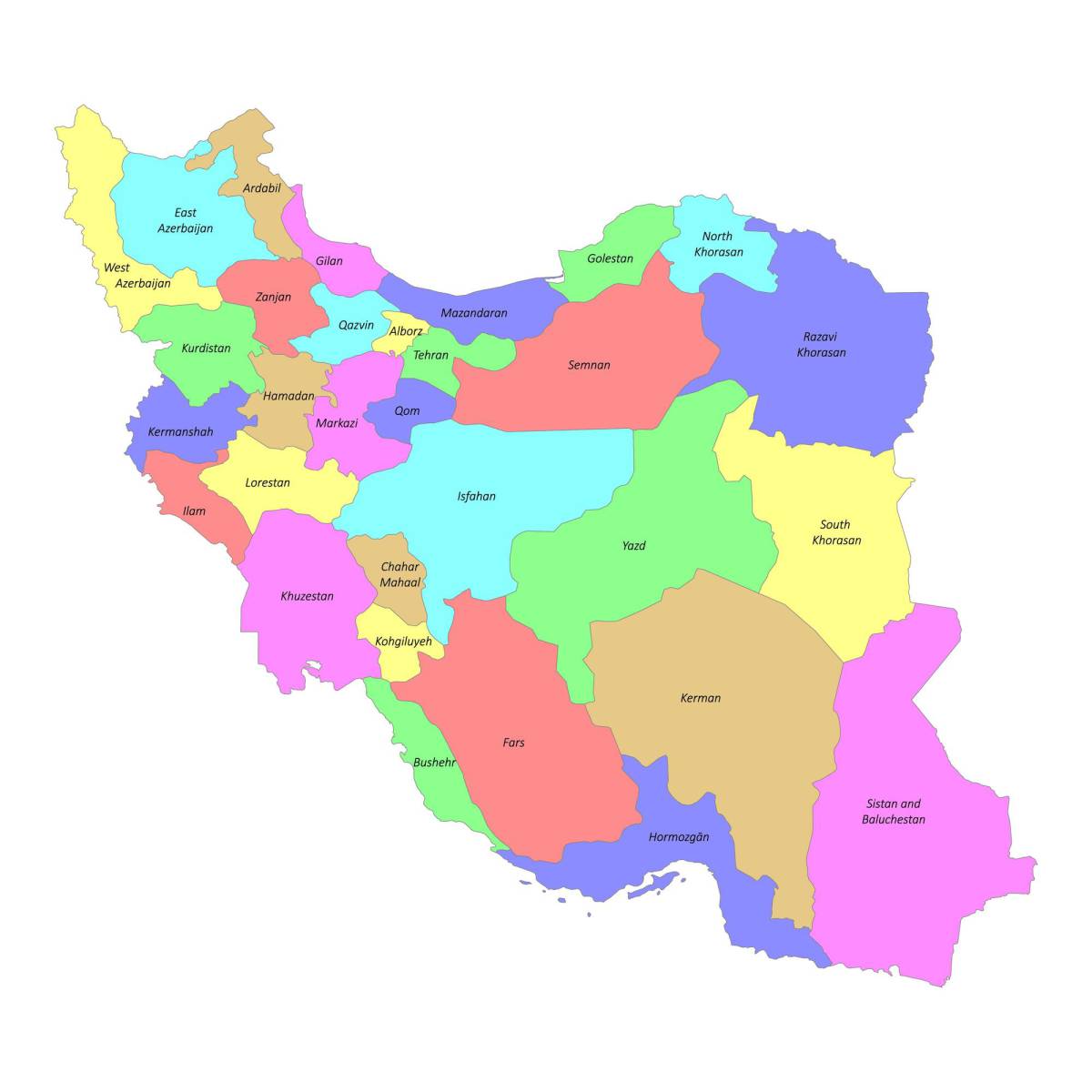 اسامی شهرها و شهرستان های ایران به صورت کامل